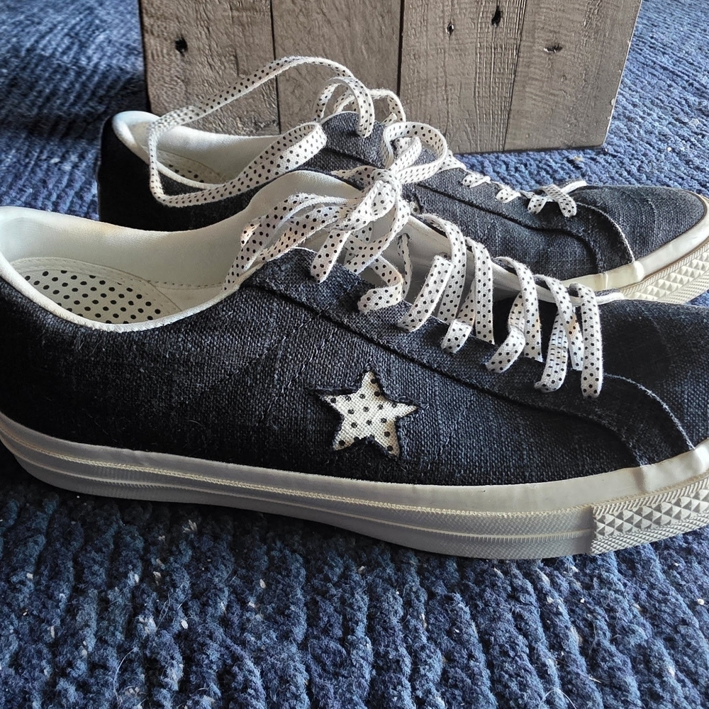 Converse One Star Ox Blue & White Canvas Sneakers